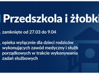 Komunikat w sprawie organizacji pracy w dniach od 27 marca do 9 kwietnia br.